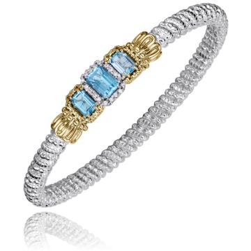 Vahan 14k Gold & Sterling Silver Blue Topaz Bracelet