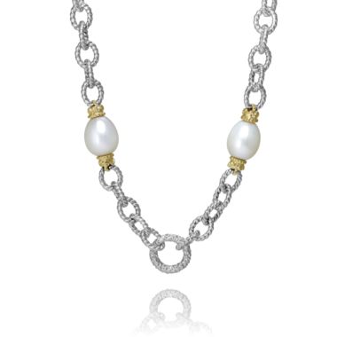 Vahan 14k Gold & Sterling Silver White Pearl Necklace