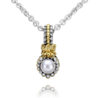 Vahan 14k Gold & Sterling Silver White Pearl Pendant